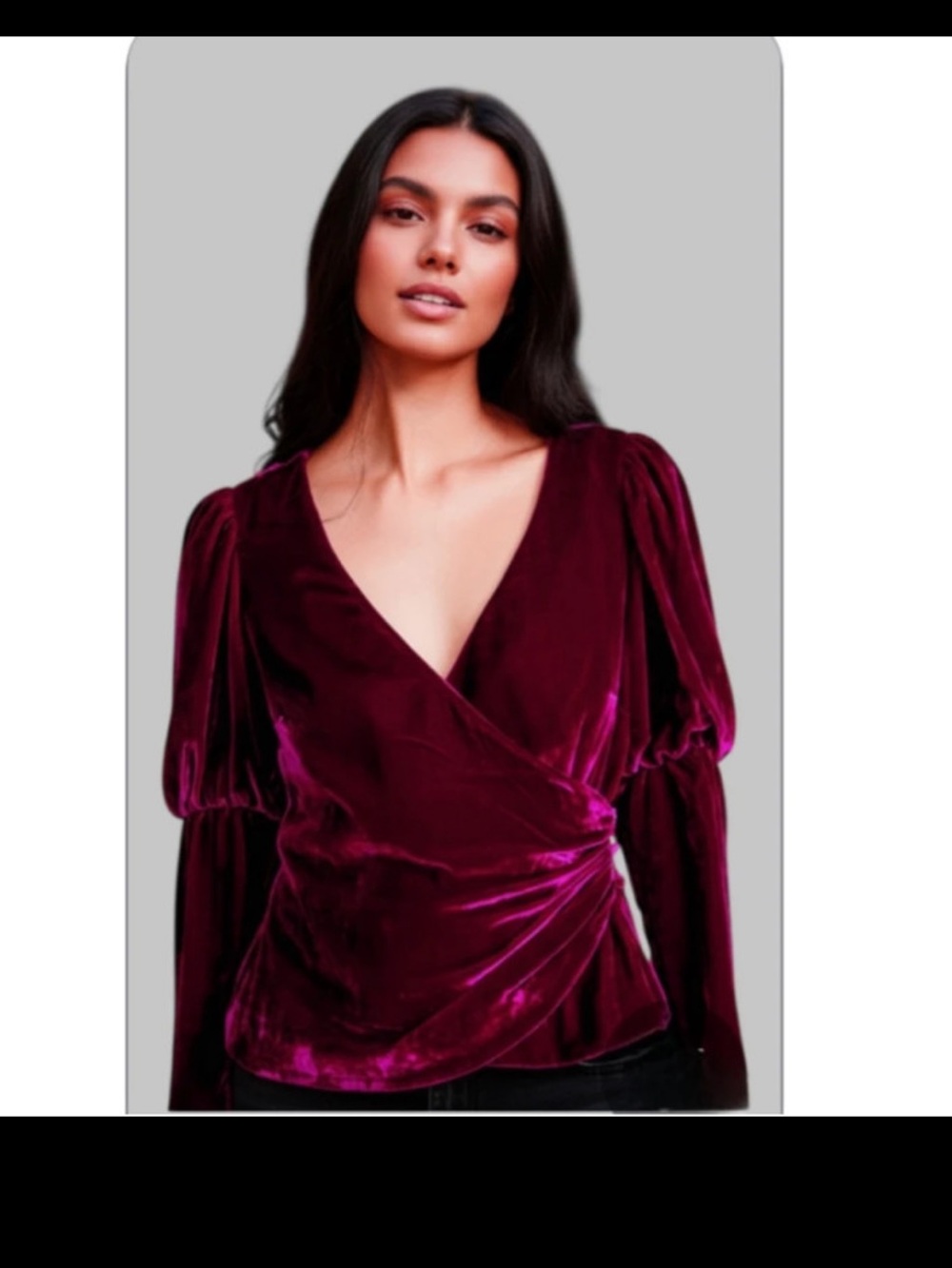 Cinq à Sept Theo pink ruby Silk Blend Velvet
Top Puff Sleeves Size S